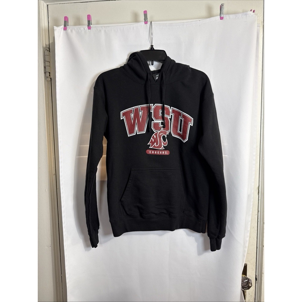 Champion Washington State Cougars Hoodie Black Pullover Sweatshirt. S/P/CH.